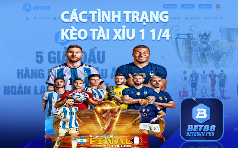 Các Tình Trạng Kèo Tài Xỉu 1 1/4